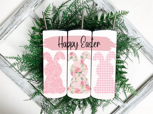 Happy Bunnies 20oz Steel Tumbler with Lid and Plastic Straw